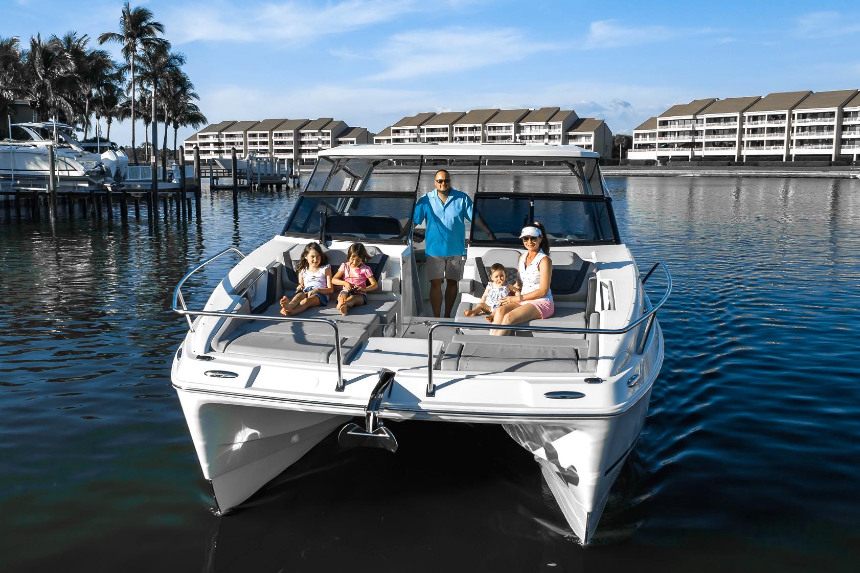 pineiro-family-aquila-36-front-view-rent a yacht in tampa bay florida